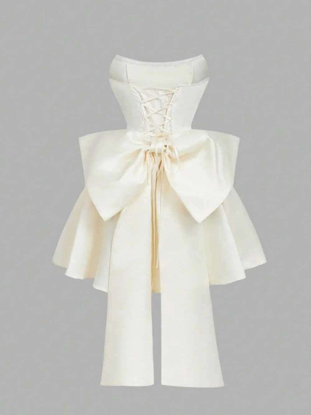 Strapless Cream Cocktail Dress - Picture 8 of 8